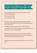 BALANCED BODY REFORMER 1 BUNDLED EXAM QUESTIONS &vert; UPDATED VERIFIED SOLUTIONS &vert; ACCURATE AND GRADED A&plus;