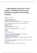 CWB Welding Inspection Level II - Chapter 1 Welding Processes and Equipment Questions with Verified Answers