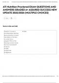 ATI Nutrition Proctored EXAM QUESTIONS AND ANSWERS GRADED A&plus; ASSURED SUCCESS NEW UPDATE 2025&sol;2026 &lpar;MULTIPLE CHOICES&rpar;