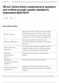 11B ALC Tactics EXAM comprehensive questions and verified accurate solution &lpar;detailed & elaborated&rpar; 2025 TEST&excl;&excl;