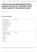 WITS Practice Exam 2025 UPDATE Verified Questions And Answers &vert; With 100&percnt; Correct Answers graded A&plus; Guaranteed Success&excl;&excl;