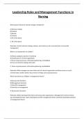 Leadership Roles and Management Functions in Nursing