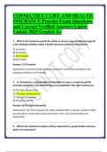CONNECTICUT LIFE AND HEALTH INSURANCE Practice Exam Questions and Correct Verified Answers Latest Update 2025 Graded A&plus;&period;pdf
