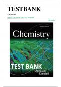 TEST BANK FOR ZUMDAHL CHEMISTRY 9TH EDITION &lpar;Complete Test Bank with Questions and Answers&rpar;