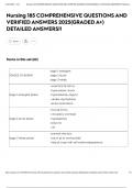 Nursing 185 COMPREHENSIVE QUESTIONS AND VERIFIED ANSWERS 2025&lpar;GRADED A&plus;&rpar; DETAILED ANSWERS&excl;&excl;