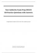 Taxi Authority Exam Prep 2024&sol;25 138 Practice Questions with Answers