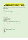 Annual Security Refresher UPDATED    Exam Questions and CORRECT Answers