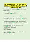 DoD Annual Security Awareness Refresher  ACTUAL UPDATED Exam Questions and  CORRECT Answers 