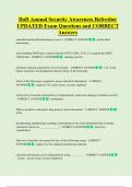 Annual Security Refresher   Bundled Exam Questions and CORRECT Answers