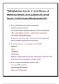 "Pathophysiology&colon; Concepts of Human Disease&comma; 1st  Edition" by Sorenson &lpar;2019&rpar; Questions and Correct  Answers &lpar;Verified Answers&rpar; Plus Rationales 2025