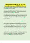 Nurs 511 Week 6 UPDATED ACTUAL  Exam Questions and CORRECT Answers 