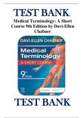 Test Bank for Medical Terminology A Short Course 9th Edition by Davi Ellen Chabner all chapters 1-5 Book Medical Terminology&colon; A Short Course