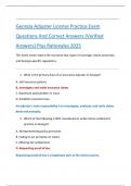 Georgia Adjuster License Practice Exam  Questions And Correct Answers &lpar;Verified  Answers&rpar; Plus Rationales 2025 This exam covers topics like insurance law&comma; types of coverage&comma; claims processes&comma;  and Georgia-specific regulations