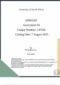 OPM1501 Assessment 04 2025 &lpar;147556&rpar; Closing Date 7 August 2025