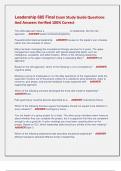 Leadership 685 Final Exam Study Guide Questions  And Answers Verified 100&percnt; Correct 