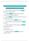 ATI Mental Health Proctored Test 2025 Questions And Correct Answers