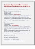 Leadership Organizational Behavior Exam  Questions And Answers Verified 100&percnt; Correct
