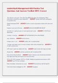 Leadership & Management HESI Practice Test  Questions And Answers Verified 100&percnt; Correct 