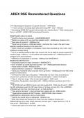 ADEX DSE Remembered Questions Questions and Answers Updated &lpar;2026&sol;2027&rpar; &lpar;Verified Answers&rpar;