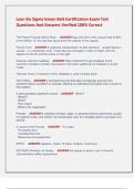 Lean Six Sigma Green Belt Certification Exam Test  Questions And Answers Verified 100&percnt; Correct