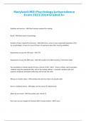 Maryland &lpar;MD&rpar; Psychology Jurisprudence Exam Package Deal Full Solutions Pack