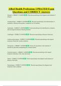 Allied Health Professions UPDATED Exam  Questions and CORRECT Answers
