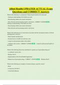 Allied Health Professions UPDATED  ACTUAL Exam Questions and CORRECT  Answers 