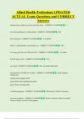 Allied Health Professions UPDATED  ACTUAL Exam Questions and CORRECT  Answers 