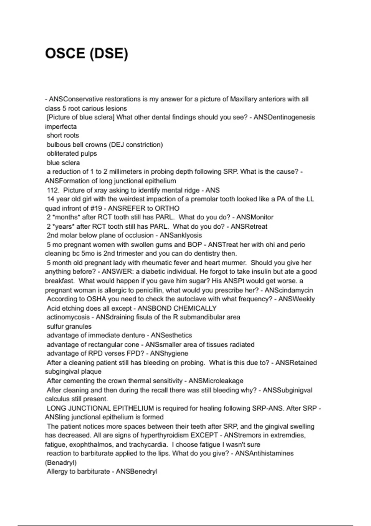 Ocse Questions OSCE (DSE)NEWEST 2025/2026 QUESTIONS WITH DETAILED VERIFIED ANSWERS ...
