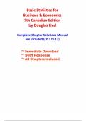 Basic Statistics for Business & Economics&comma; 7th Canadian Edition - Solutions Manual by Douglas A&period; Lind