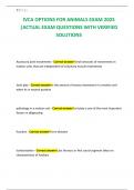 IVCA OPTIONS FOR ANIMALS EXAM 2025 &vert;ACTUAL EXAM QUESTIONS WITH VERIFIED SOLUTIONS