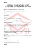 NSG3450 EXAM 1 STUDY GUIDE QUESTIONS AND ANSWERS 2025-2026
