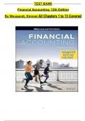 Test Bank for Financial Accounting&comma; 12th Edition By Weygandt&comma; Kimmel and Mitchell Verified Chapters 1 - 13 &comma; Complete Newest Version