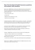 New York Accident & Health Insurance questions and answers with solutions