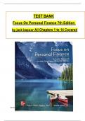 Test bank for focus on personal finance 7th edition by jack r Kapoor and Dlabay All Chapters 1-14