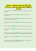 Chapter 7 Defensive Driving UPDATED  ACTUAL  Exam Questions and CORRECT  Answers