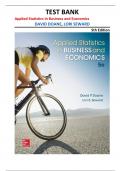 Test bank for Applied Statistics in Business and Economics&comma; 5th Edition by David Doane and Lori Seward &vert;all chapters&vert;