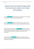 MASSACHUSETTS 2A HOISTING LICENSE EXAM STUDY GUIDE 2025 UPDATE &vert; LATEST EXAM WITH ANSWERS