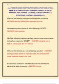 AAA FOOD MANAGER CERTIFICATION EXAM LATEST 2025 ACTUAL  EXAM WITH COMPLETE QUESTIONS AND CORRECT DETAILED  ANSWERS &lpar;100&percnt; VERIFIED ANSWERS&rpar; &vert;ALREADY GRADED A&plus;&vert;  &vert;&vert;PROFESSOR VERIFIED&vert;&vert; &vert;&vert;BRANDNEW&excl;&excl;&excl;&vert;&vert;