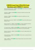 CBSPD Exam Prep UPDATED Exam  Questions and CORRECT Answers