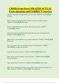 CBSPD Exam Prep UPDATED ACTUAL   Exam Questions and CORRECT Answers