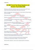 SC DMV Permit Test Study Questions and Answers Top Graded 2025