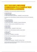NYC TAXI AND LIMOUSINE COMMISSION &lpar;TLC&rpar; SAMPLE TEST QUESTIONS & ANSWERS