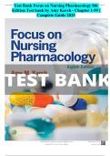 Test Bank Focus on Nursing Pharmacology 8th  Edition Test bank by Amy Karch - Chapter 1-59 &vert;  Complete Guide 2025