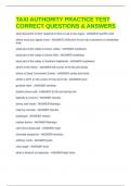 TAXI AUTHORITY PRACTICE TEST CORRECT QUESTIONS & ANSWERS