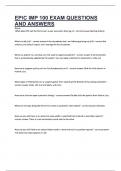 EPIC IMP 100 EXAM QUESTIONS  AND ANSWERS 