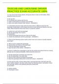 TAXICAB AND LIMOUSINE DRIVER PRACTICE EXAM ACCURATE 100&percnt;