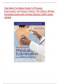 Test Bank For Bates Guide To Physical  Examination and History Taking 13th Edition Bickley  Complete Guide with Verified Solution 2025 Latest  Update 