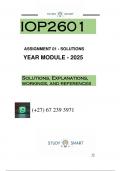 IOP2601 ASSIGNMENT 1 (QUESTIONS AND ANSWERS)  DUE - 11 AUGUST 2025