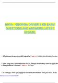 NHSA - GEORGIA DRIVER'S ED EXAM QUESTIONS AND ANSWERS LATEST UPDATE&period;